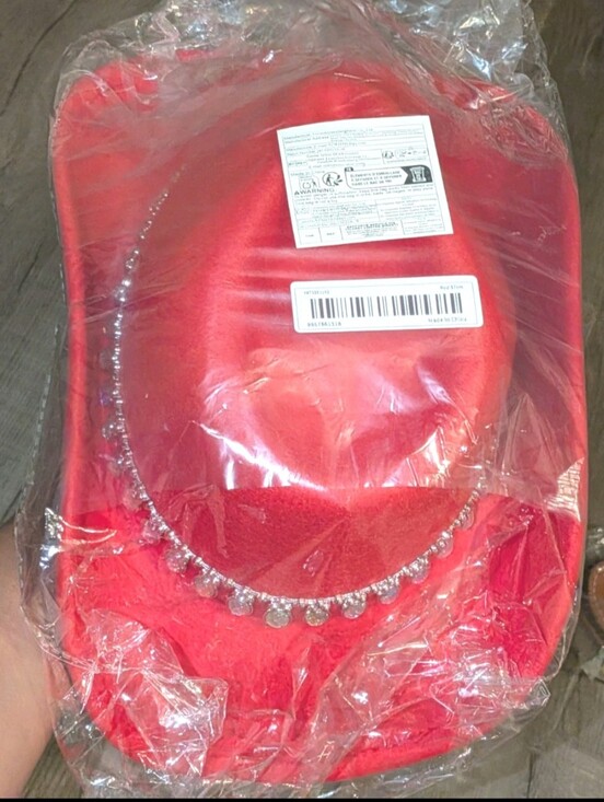 Red Crystal Trim Women\'s Felt Cowboy Hat main image 6